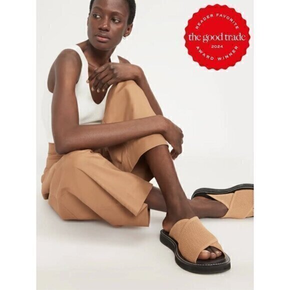 Everlane The ReKnit City Flatform Sandal Size 11 Tan Black - Picture 1 of 11